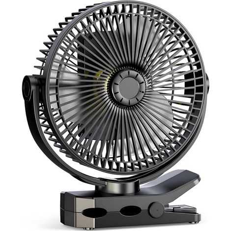 Ventilatore ricaricabile con morsetto e batteria da 12000 mAh,4 velocità,funzione di ricarica USB per ufficio,timer (1/2)