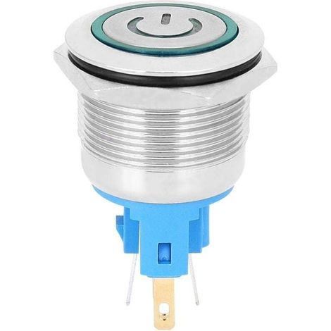Push Button Switch 22mm 6 Pin Stainless Steel DC 3-6V Reset With Green Signal (1/4)