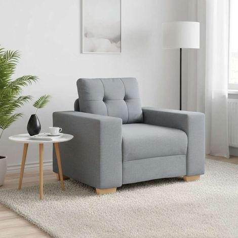 vidaXL Sillón Sofá Tela Gris Claro 100x78x80 cm (1/5)