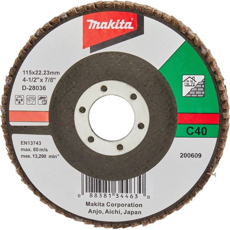 MAKITA D-28036 Flap disc C40 115mm x 22.23mm x 40g