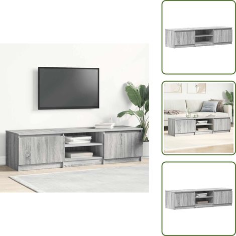 Meuble TV Sonoma gris 140x40x35,5 cm Bois d'ingénierie - Meuble Tv - Meuble Audiovisuel - Unité Tv - Support Tv - Rangement Tv (1/5)