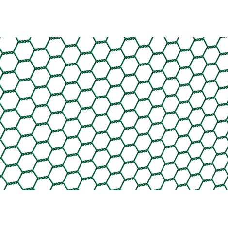 Alberts 614256 Rete in maglia esagonale, diverse lunghezze e altezze - disponibile in diversi colori, verde, Maglie 25 x 25 mm, Altezza 100 cm, Lunghezza 25 m (1/2)