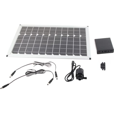 Pompe à eau solaire 20 W, pompe submersible pour fontaine, panneau solaire 12 V, hauteur de refoulement de 5 m pour jardin