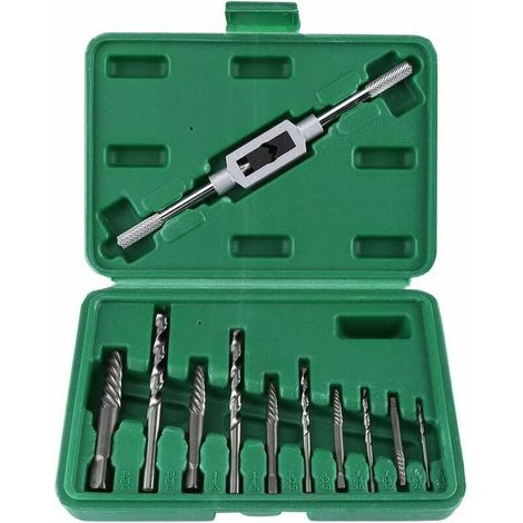 Extracteur de vis cassé,11pcs kit d'Extracteur de Vis Extracteur de vis endommagé Extractor Set pour l'Enlèvement de Vis Cassées ou Endommagées Boulons Fastners Outil de Suppression (1/4)