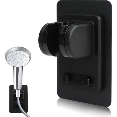 HOXILEELEOSupport Pommeau de Douche - Réglable - Noir - ABS (1/4)