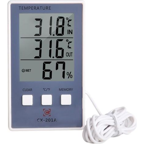 Thermo-hygromètre à sonde, plastique, pour maison et jardin (1/5)