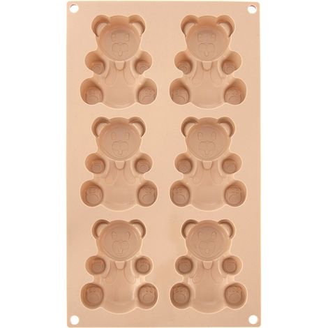 Silikon-Muffinform, bärenförmige Muffins, beige, Stück. (1/5)