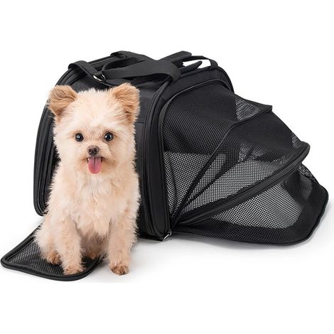 Sacoche de vélo pliable pour transporter un chien ou un chat - noire (1/5)