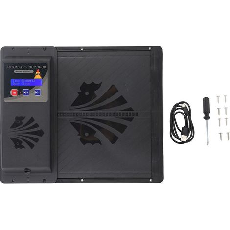 Kaelt - Eosnow – Porte automatique de poulailler – Ouverture horizontale USB – Minuterie programmable – Matériau plastique durable – Écran LED haute définition (1/5)