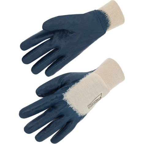 Guanti da manipolazione leggera rivestiti in nitrile 3/4 flessibili per superfici umide e oleose SINGER SAFETY (Lotto da 10) Blu 10 (1/3)