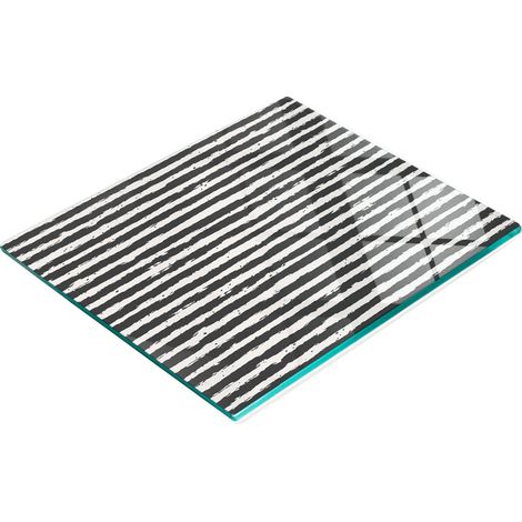 Vassoio decorativo in vetro con grafica a righe per servire snack, 60x52 cm (1/5)