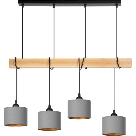 Lampe Tornado AM4PB Gris-Doré Hêtre (1/5)