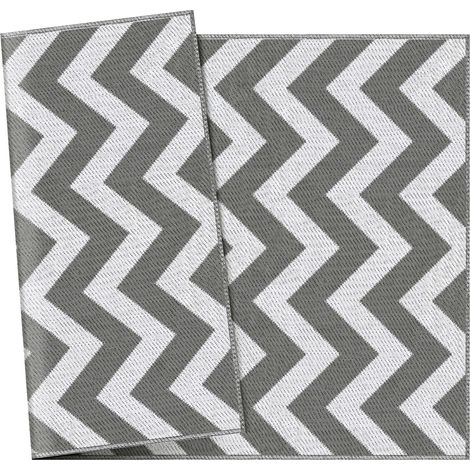 FLITI Reversible Outdoor Rug 121x182cm in Waterproof and UV-Resistant PP for Camping, Picnics, Garden, Patio, Grey and White (1/5)