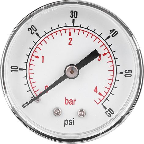50-mm-1/4-BSPT-Manometer für Luft, Wasser, Öl und Gas (0–60 PSI, 0–4 bar) – Universelles Manometer (1/5)