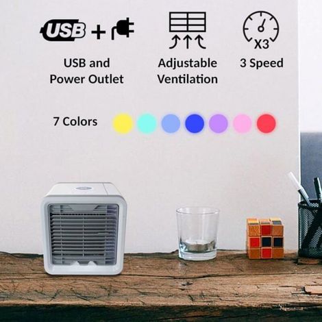 Rafraîchisseur D'air - 486 M³/H - 650 Ml - USB Rechargeable - Pour Bureau Chambre Salon - 1 Pièce (1/4)