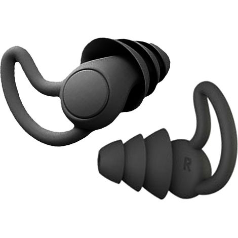 Bouchons d'Oreille Anti-Bruit pour Dormir - Conception Légère et Douce en Forme de Parapluie - Idéal Maison, Bureau, Dortoir - Noir, 3 Couches (1/5)