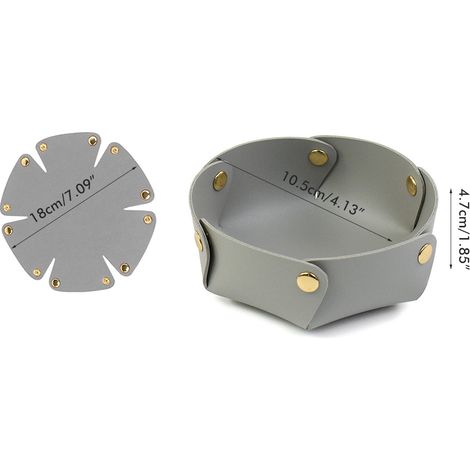 Coffret à Bacs de Rangement en Cuir PU Hexagonal pour Clés Téléphone Pièces Portefeuille Montres (1/2)