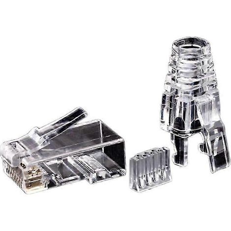 50 connecteurs Cat6 RJ45 pour câble Ethernet UTP, prises réseau modulaires CAT 6 (8P8C) avec capuchons RJ45 de 6,5 mm (1/5)