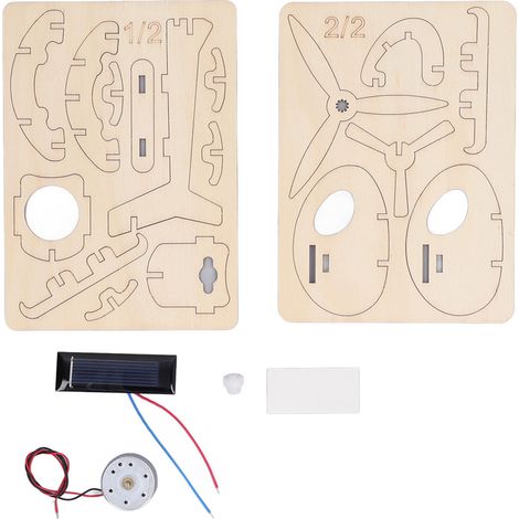 Kit de montage DIY avion en bois 3D, puzzle STEM artisanal, projet de construction créatif, cadeau jouet enfant (1/5)