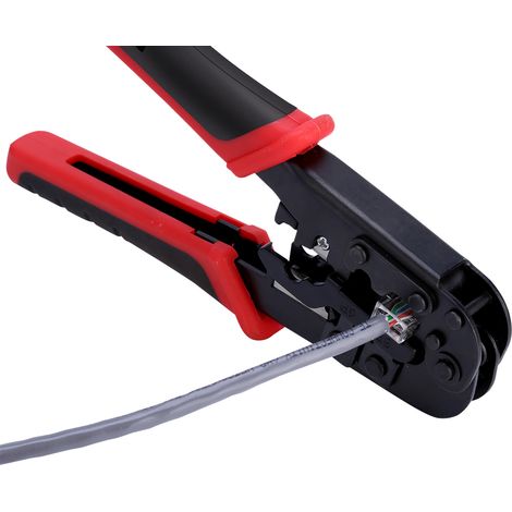Outil de sertissage universel RJ45 RJ12 RJ11 - Coupe et dénude les câbles réseau pour connecteurs 8P, 6P, 4P