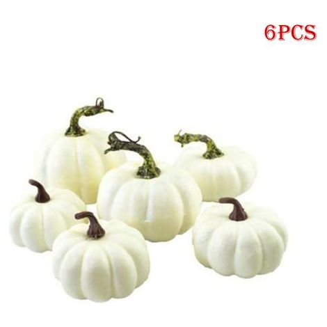 6 pièces citrouilles artificielles en mousse de tailles variées pour décoration d’Halloween (1/5)