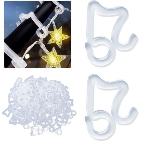 120 clips pour guirlandes lumineuses de Noël extérieures, clips pour guirlandes de fêtes, installation (1/5)