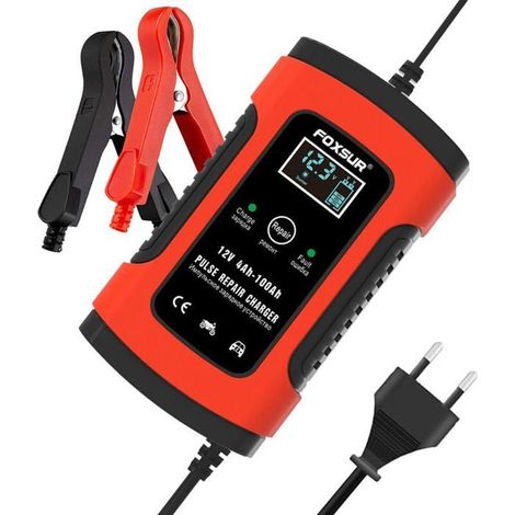 Chargeur, Booster et Cables de Démarrage Chargeur/Mainteneur de Batterie Entièrement Automatique 12V 5000mA pour Voitures, (1/5)