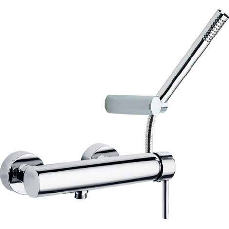 Ramon Soler - Conjunto Grifo Ducha Monomando Cromado con Sistema C2 de Ahorro de Agua con Accesorios Serie Drako (1/3)