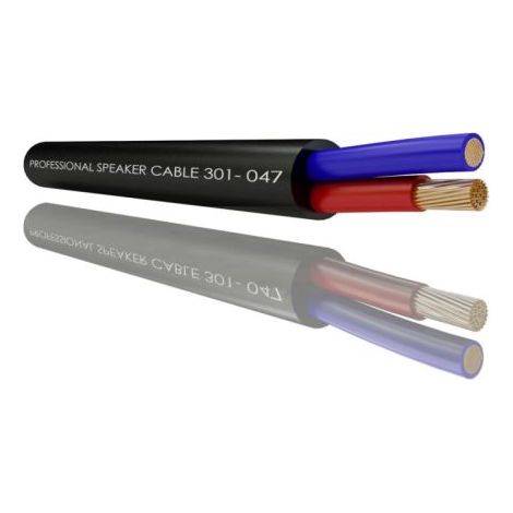 Câble haut-parleur RS PRO 1 paire , 2,5 mm² Aluminium Foil, Polyester Tape, Multiconducteur, gaine Noir ( Prix pour Bobine de 100 Mètres )