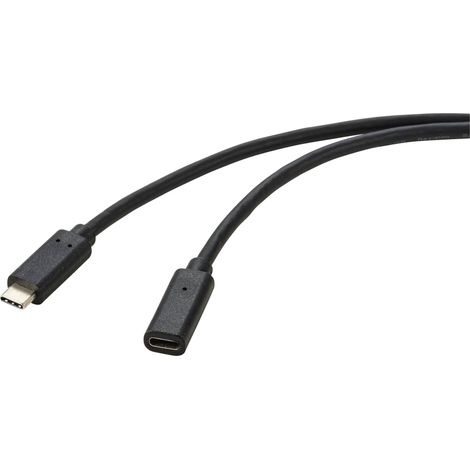 Renkforce Câble USB USB 3.2 Gen2 (USB 3.1 Gen2) USB-C® mâle, USB-C® femelle 2.00 m noir gaine en PVC RF-4755222 Y448992 (1/4)