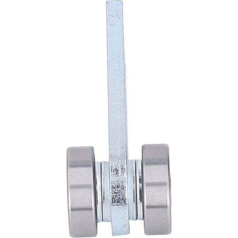 Assemblage chariot à 2 roues en acier carbone inox avec galets argenté pour rail support plafond 1 pc (1/5)