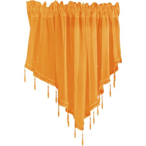 Rideau Voilage - Rideau Haut Avec Broderie Florale et Bords Arrondis - Poche Pour Tringle - Polyester - 1 Pièce (1/3)