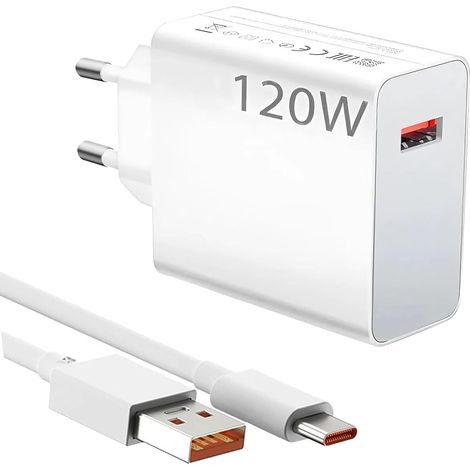 Chargeur 120w pour Xiaomi, Chargeur Rapide avec Câble Charge Type C 1.5 M Compatible avec xiaomi 14 Ultra/11T Pro/12T Pro/12T/13 Pro/13 Lite/13/12/12X/Note 12Pro/POCO X6Pro X6 X4 GT Pad 6 5 (1/5)