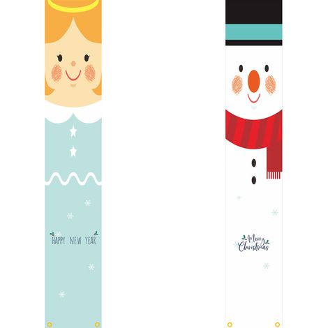 Bannière De Noël - Pour Porte Extérieure - Décoration De Porche Festive - 30 x 180 cm - 1 Pièce (1/5)