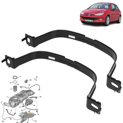2x Collier Sangle de réservoir de carburant compatible avec (1/5)