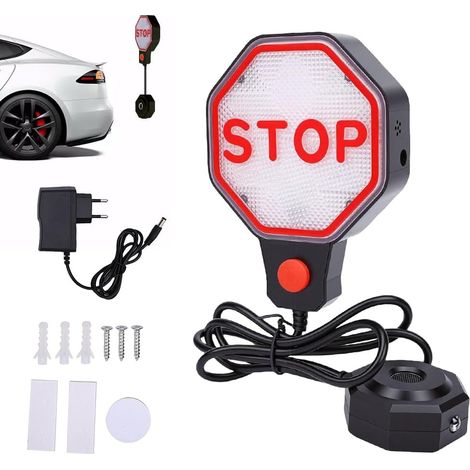 Capteur de stationnement réglable pour garage, avec affichage LED rouge/jaune/vert, assistant d'arrêt universel et aide au stationnement pour voitures, SUV et pick-ups. (1/5)