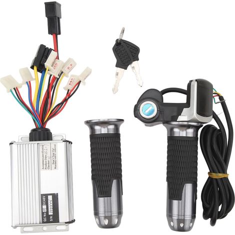 Kit conversion vélo électrique 48V 1000W contrôleur, poignée d'accélérateur 48V avec verrou, écran carré pour moteurs DC (1/5)