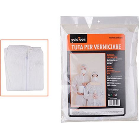 TrAdE Shop Traesio - Tuta Monouso Protettiva Con Cerniera Cappuccio Lavori Verniciare Pitturare 90594 -