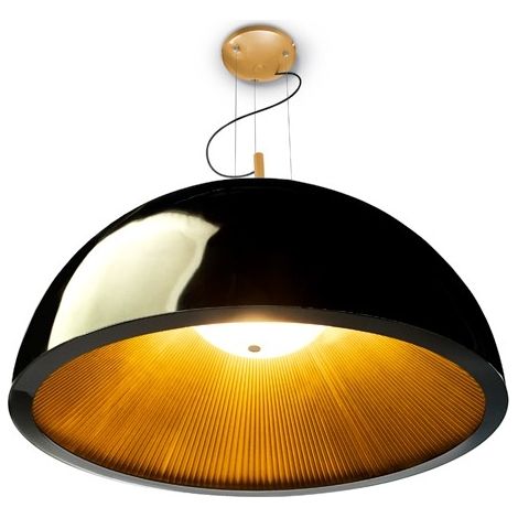Suspension, Grande Suspension design Umbrella Noire et dorée en Plastique, Leds C4 (1/4)