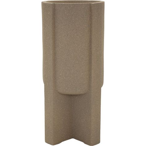 Portavaso Moai medio da esterno in resina marrone