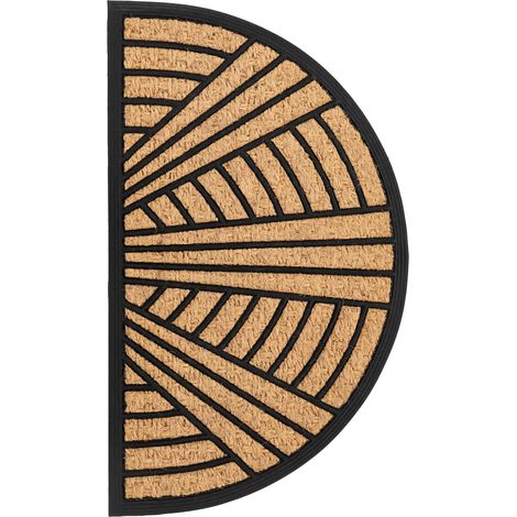 Paillasson coco caoutchouc antidérapant absorbant beige - 75 x 45 cm (1/4)