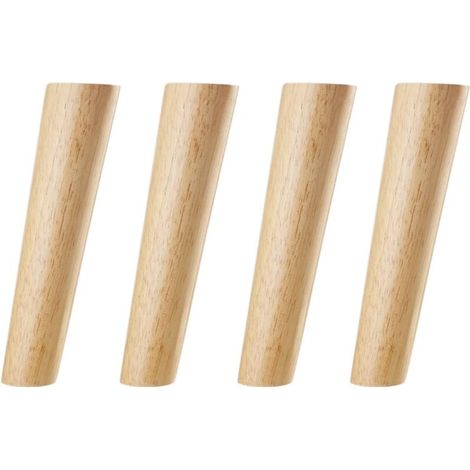 Patas de madera de 20 cm, color madera, angulares, cónicas, resistentes, para muebles, armarios y sofás, con tornillos y almohadillas de fieltro - Crezuo