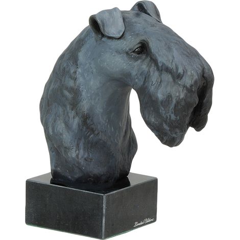 Kerry Blue Terrier, Irish Blue Terrier - statuette peinte, figurine, réalisée par un artiste, marque Art-Dog (1/3)