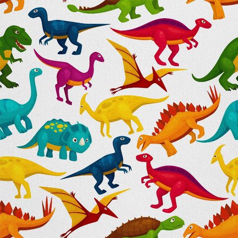 Tissus décoratifs d'extérieur Oxford - Motif dinosaure coloré (1/5)