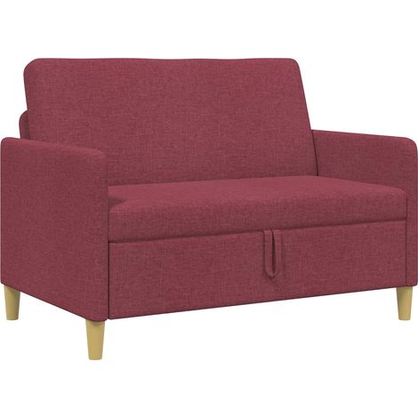 Sofá con almacenamiento Rojo vino 122 x 78 x 87 cm Poliéster vidaXL