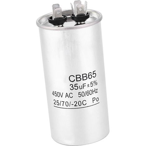 Condensateur CBB65 450V 35UF à feuille d'aluminium pour climatisation, condensateur de démarrage