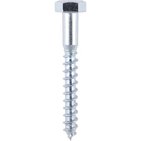 TIMco Coach Screw BZP 6 x 75mm Box Qty 100
