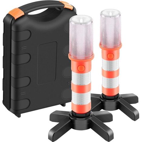 Confezione da 2 lampioni a LED, kit di segnalazione di emergenza per auto, luci di avvertimento stradale e di sicurezza in caso di emergenza. (1/5)