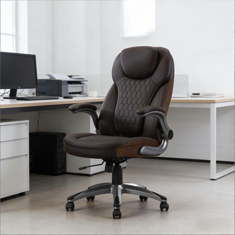 Fauteuil de direction moelleux dossier haut chaise de patron confortable pour bureau moderne