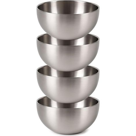 Lot de 4 Bols Acier Inoxydable, Diamètre 12,5 cm, Pour Tapas Sauces Apéritifs Cuisine (1/5)
